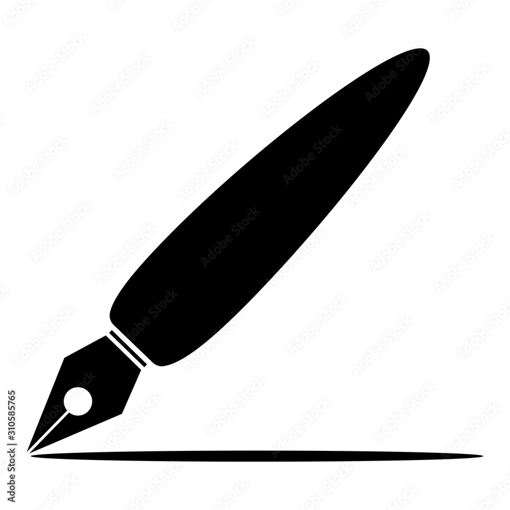 black pen with shadow vector black pen with shadow vector