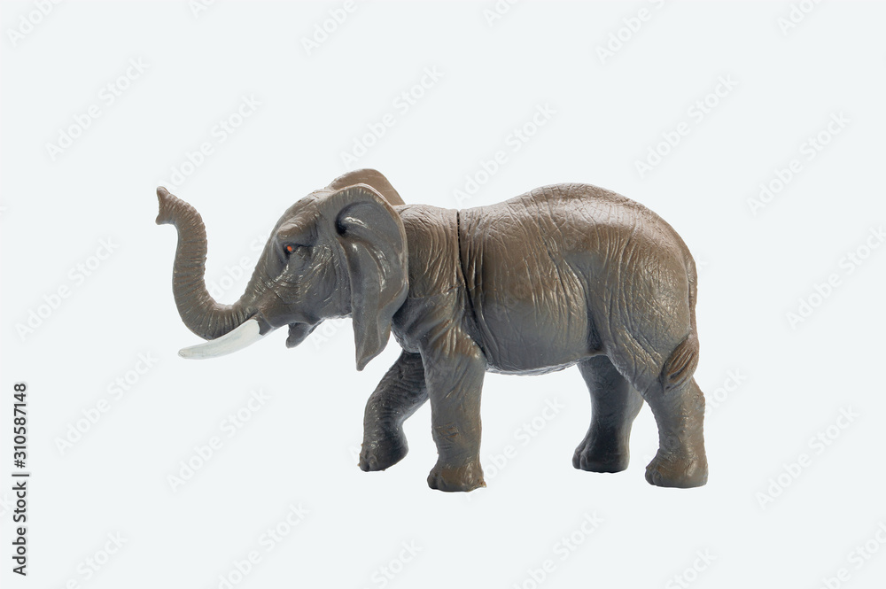 Fototapeta premium elephant plastic toy isolate on white background