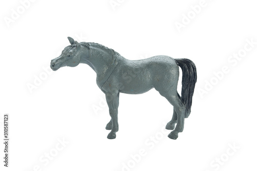 horse plastic toy isolate on white background