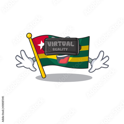 cool flag togo Scroll character using Virtual reality headset