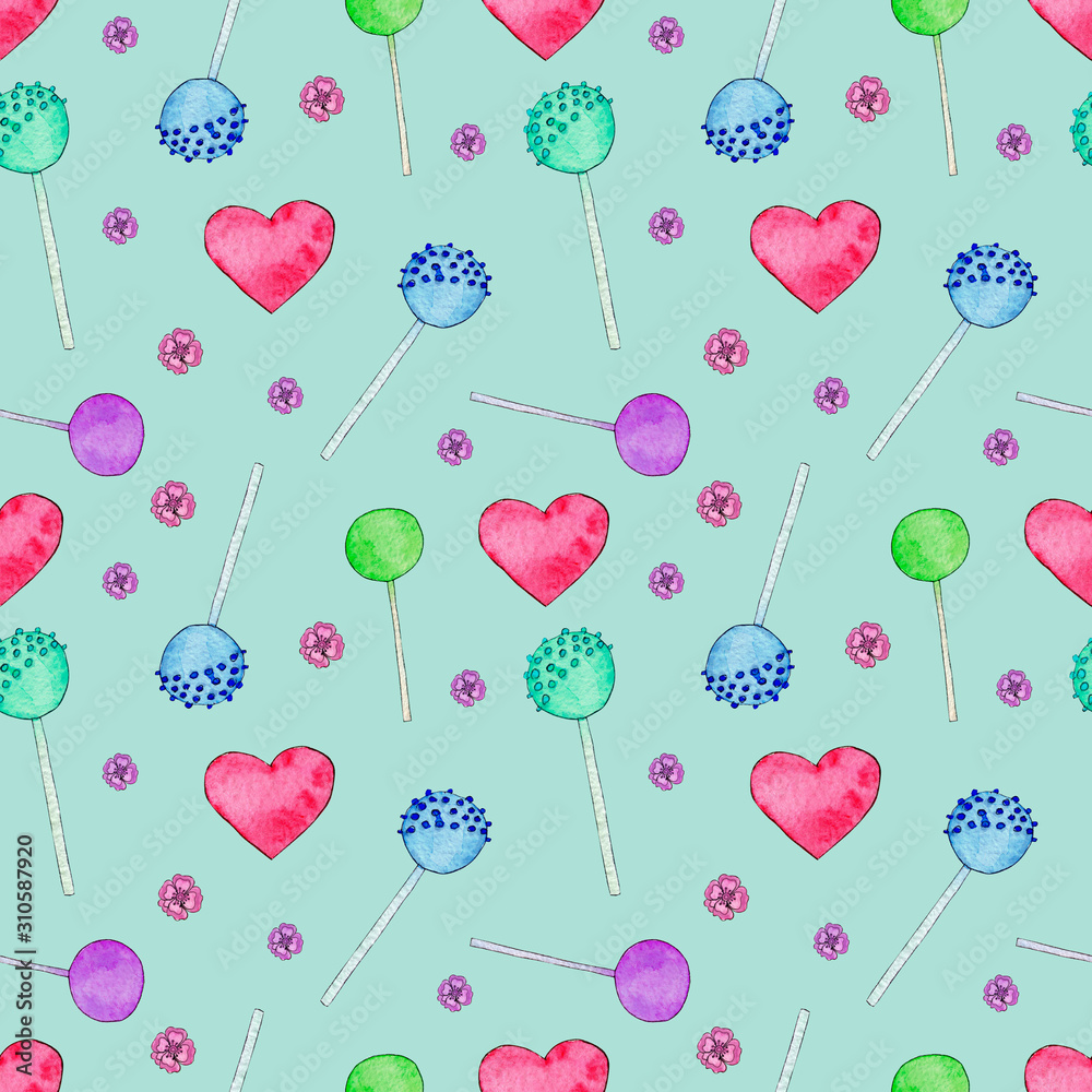 Mint pattern with candies of different shapes Mint pattern with candies of different shapes