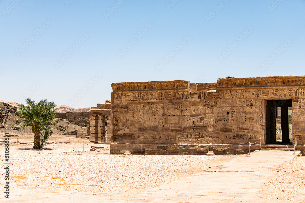 Temple Medinet Habu Egypt Luxor of Ramesses III is an important New Kingdom period structure in the West Bank of Luxor