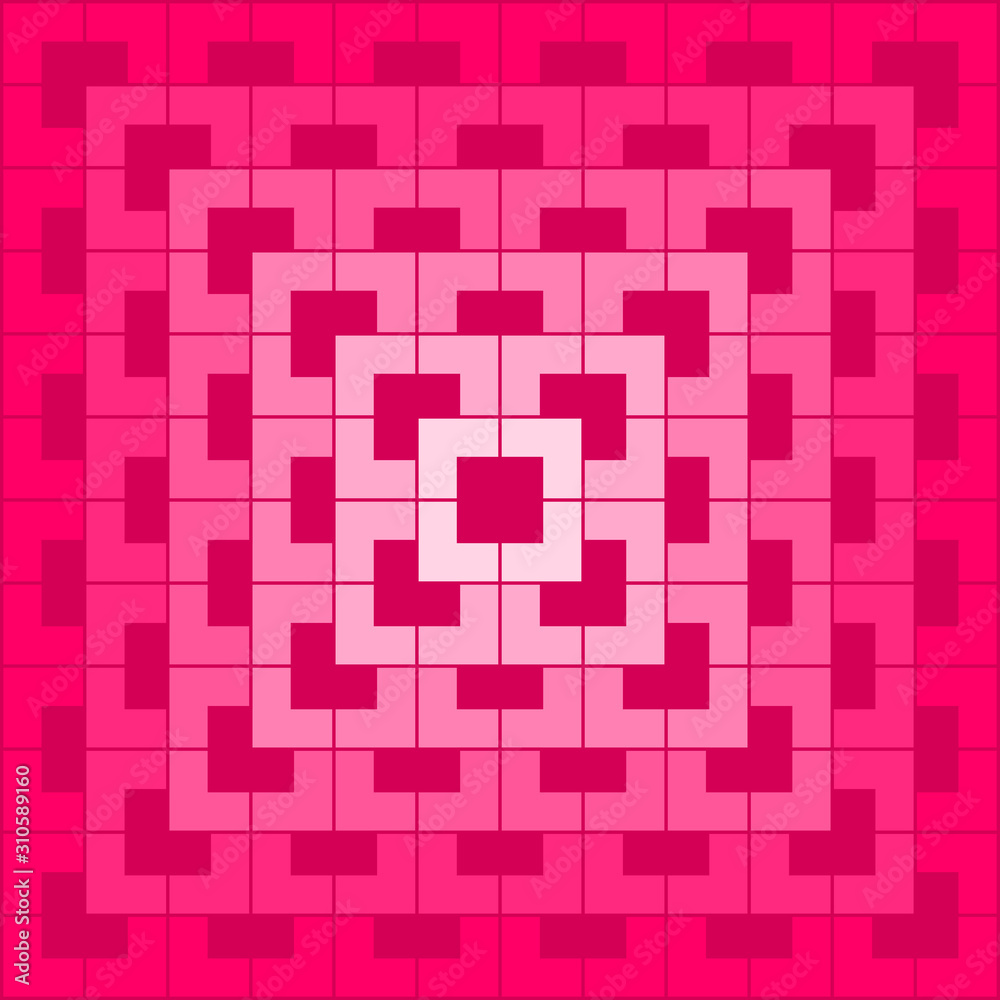 Pink polygon and square repeat pattern background. Pink geometric, chevron, L shape pattern on pink background vector. Pink polygon and square repeat pattern background. Pink geometric, chevron, L shape pattern on pink background vector.