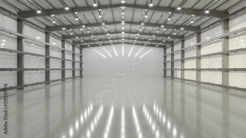 Empty new modern large warehouse