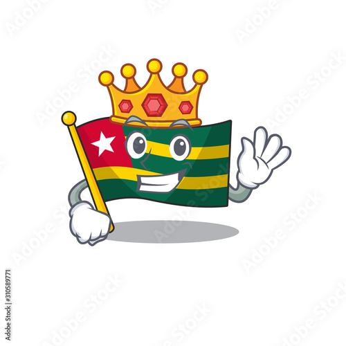 Flag togo Scroll A stylized of King on cartoon character design
