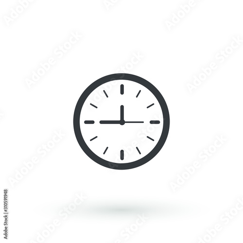 Clock icon in trendy flat style isolated on background. Clock icon page symbol for your web site design Time symbol.