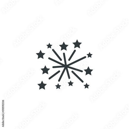 Fireworks icon  vector sign  flat pictogram isolated on white. logo illustration Salute star icon in simple design on a white background