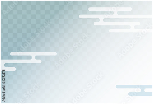 喪中はがき　市松模様エ霞