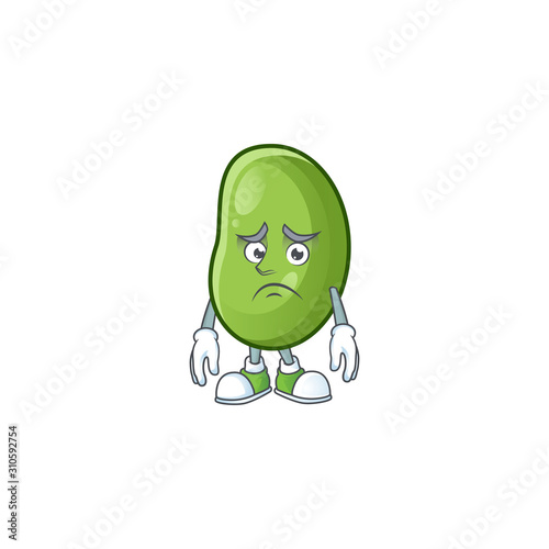 Afraid green beans Cartoon character mascot design