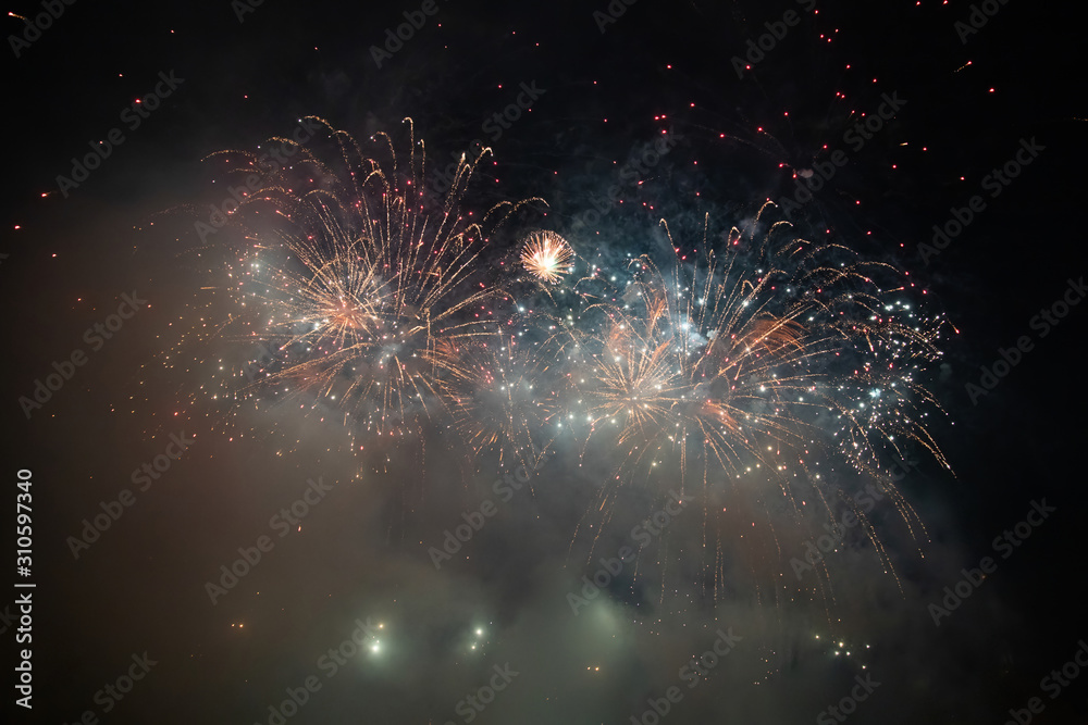 custom made wallpaper toronto digitalFireworks at New Year. Abstract holiday background.
