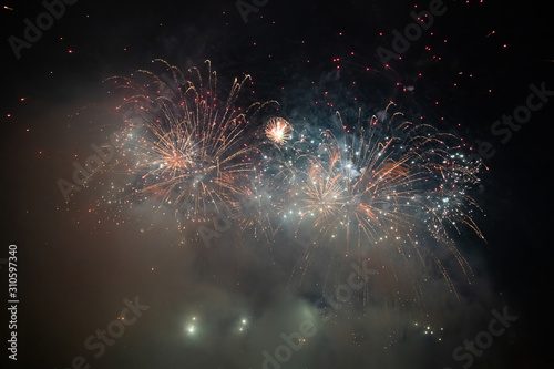 Wallpaper Mural Fireworks at New Year. Abstract holiday background. Torontodigital.ca