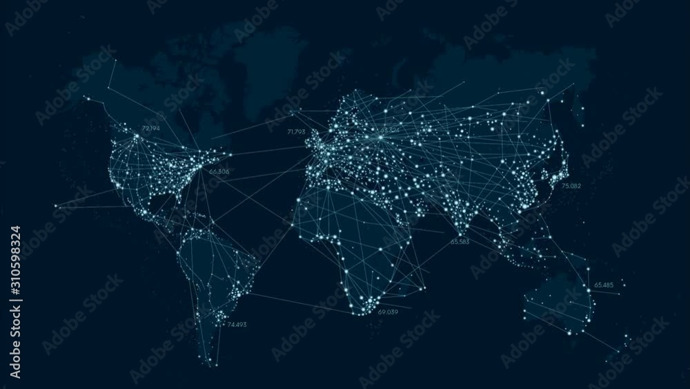 Communications global technology, analyzing financial statistics display