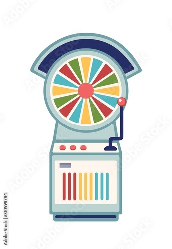 Wheel of fortune flat vector illustration