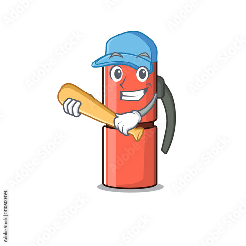 Cool thermos bottle Scroll cartoon character design with baseball