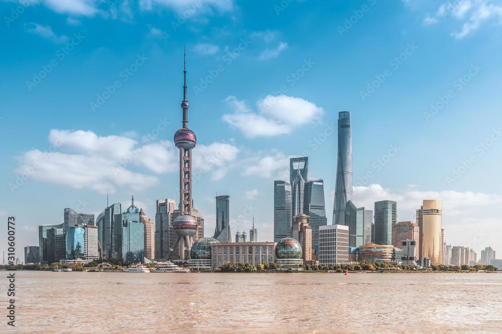Obraz premium Shanghai Lujiazui Architecture Landscape Skyline