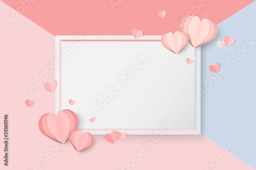 Valentines day pink vector background with heart shape © amperespy