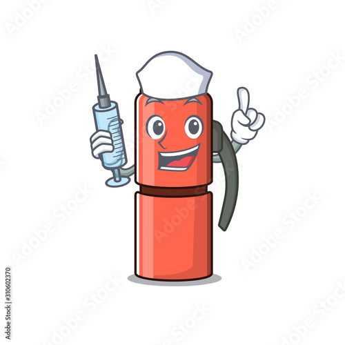 Hospitable Cute Nurse thermos bottle Scroll cartoon style holding syringe