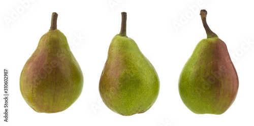 Pears isolated on a white background close-up.