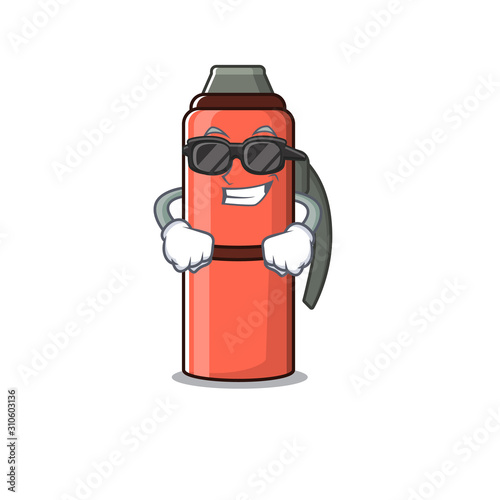 Super cool thermos bottle Scroll character with black glasses