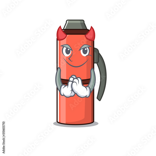 Devil Cartoon character of thermos bottle Scroll design