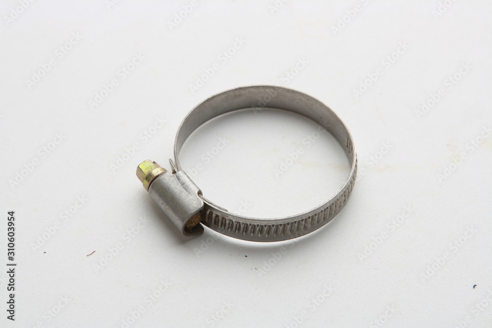 metal plumber clamp in color background metal plumber clamp in color background