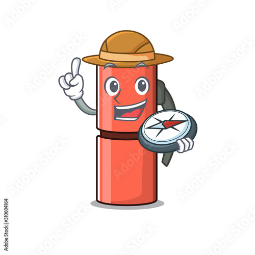 Thermos bottle Scroll A stylized Explorer with a compass