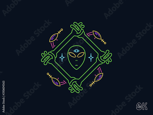 Alien brotherhood vector illustration for any use