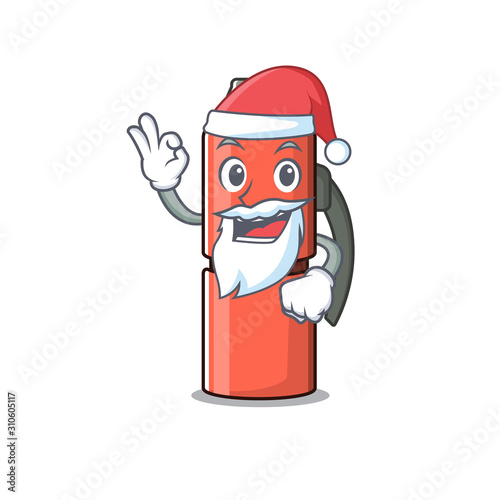 Santa thermos bottle Scroll cartoon character design with ok finger