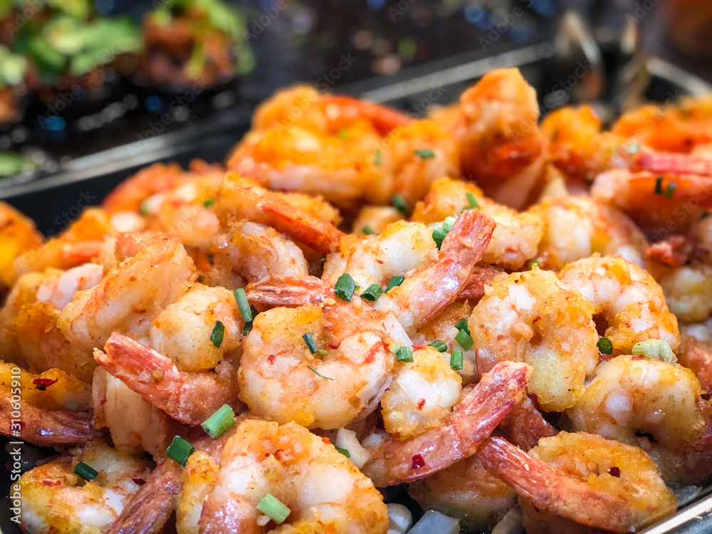 delicious prawns dish with fresh ingredients delicious prawns dish with fresh ingredients