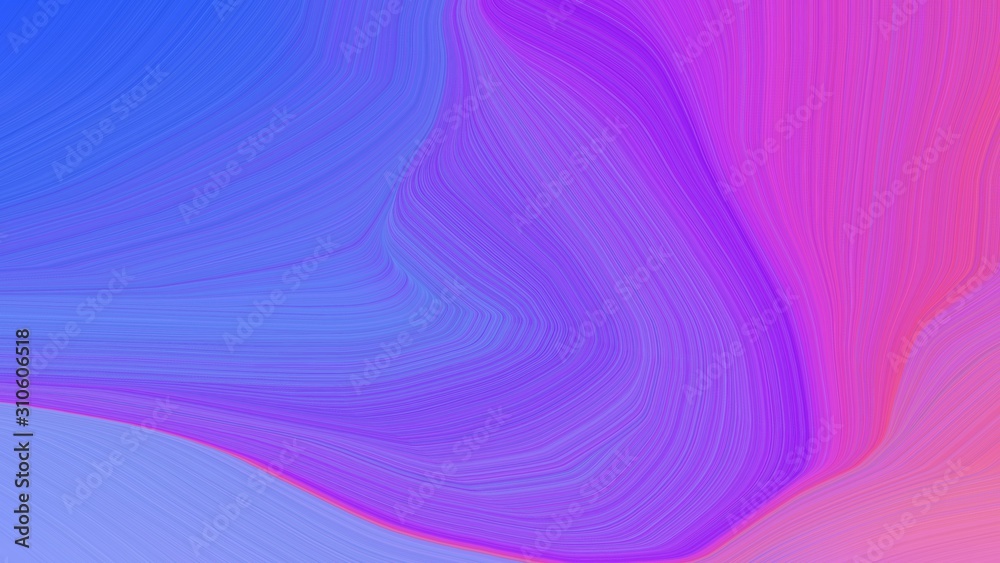 simple colorful modern soft curvy waves background design with medium slate blue, medium orchid and royal blue color
