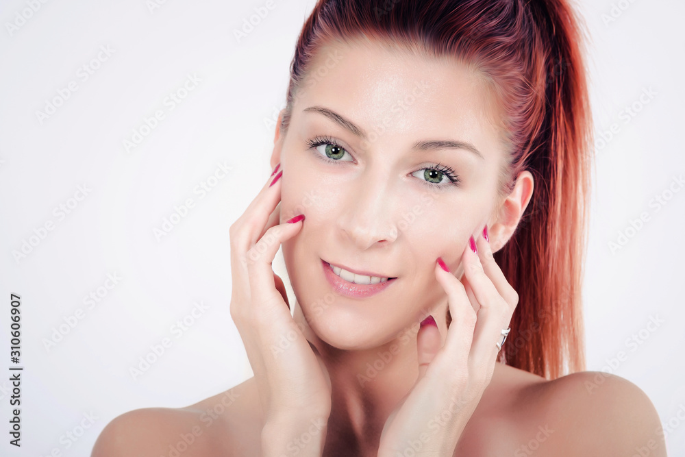 She is taking care of her skin. She is taking care of her skin.