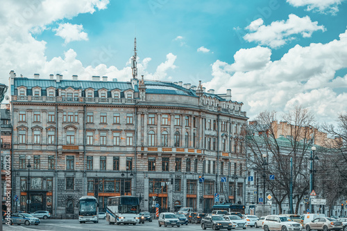 Saint Petersburg, Russia - November 06, 2019: Urban and historically beautiful city views of Saint Petersburg. Russia.