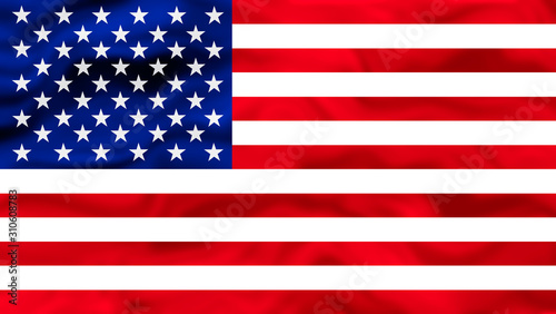 Flag of United States of America- silky texture, colourful
