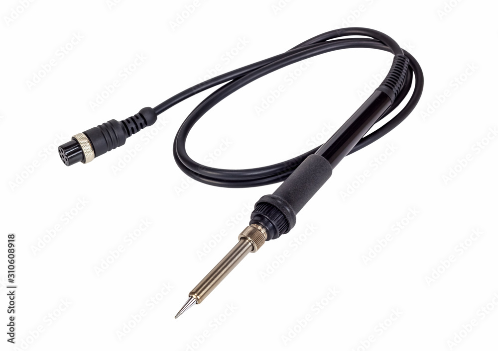Hand tool soldering iron with the black handle. Hand tool soldering iron with the black handle.