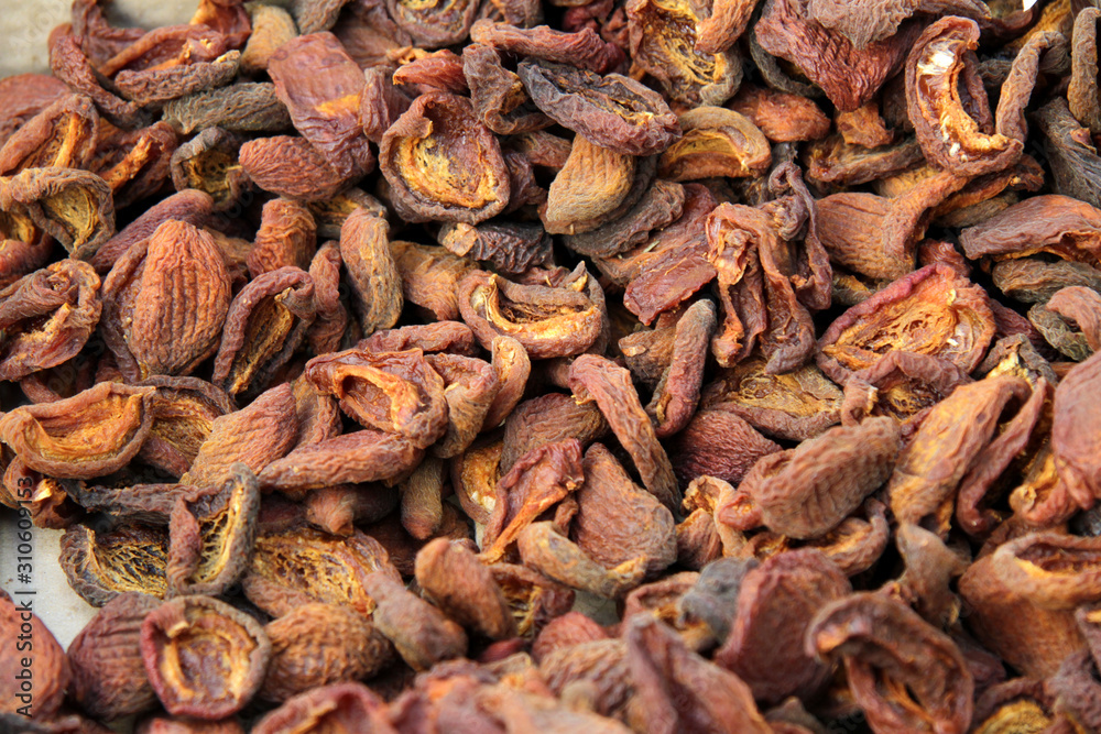 Fototapeta premium Dried apricots. Dry apricot fruits background.