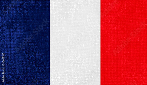 Flag of France- aged, colourful
