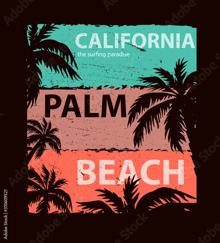 California vector illustration, for t-shirt. Vector design. 