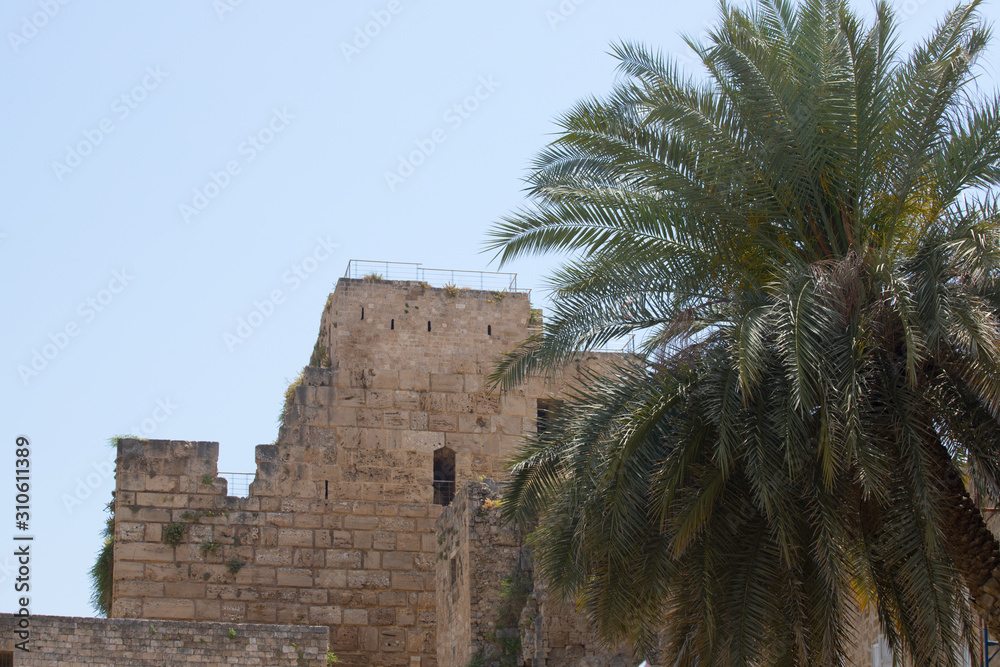 View of the keep of Byblos Castle. Byblos, Lebanon - June, 2019