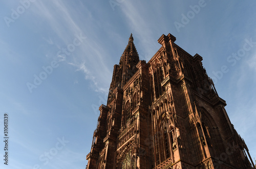 Strasbourg Cathedral or the Cathedral of Our Lady of Strasbourg in Strasbourg, France.