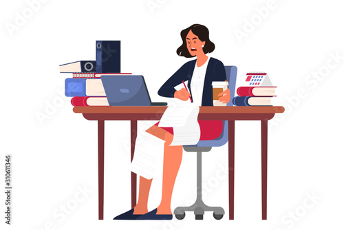 Stress at work and deadline concept