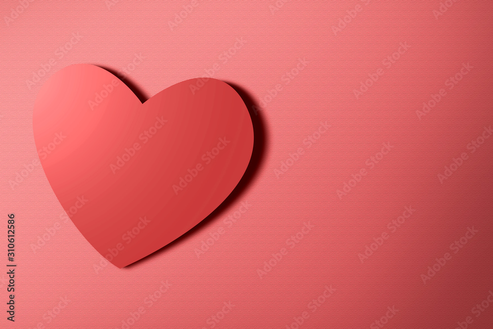 Image of a red heart on a red background