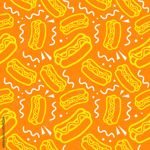 fast food hotdog pattern seamless