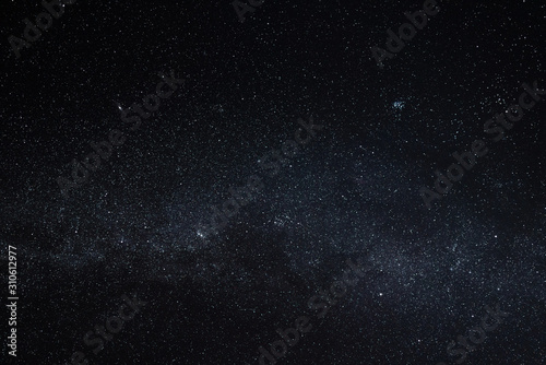 Dark starry sky with many stars, universe background