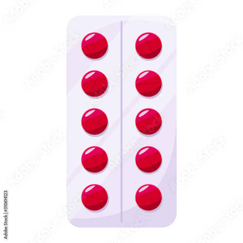 Medication concept, pharmacy drug. Medicine pill in blister for disease