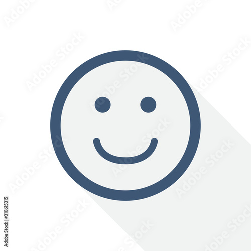 Smile vector icon, smiley, emoticon, happy face concept flat design illustration for web design and mobile applications