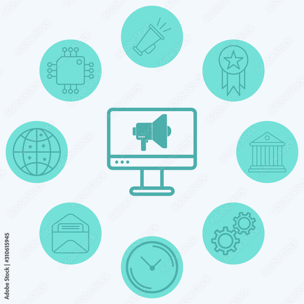 Online marketing vector icon sign symbol Online marketing vector icon sign symbol