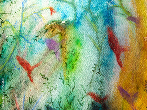 monde sous-marin à l'aquarelle