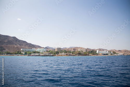 View over Eilat from the Red Sea, Israel