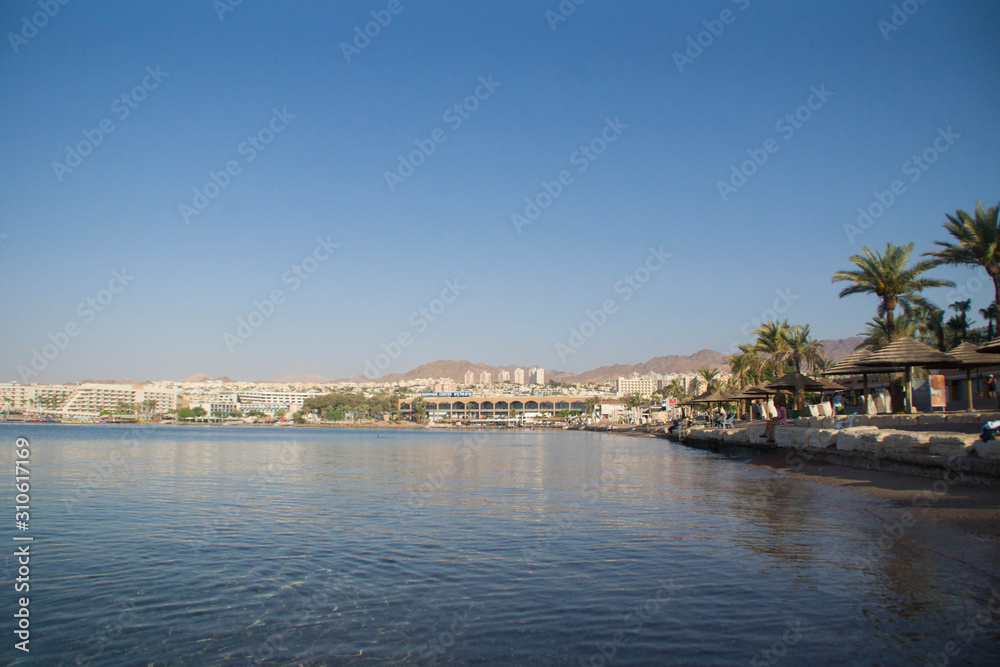 View over Eilat from the Red Sea, Israel
