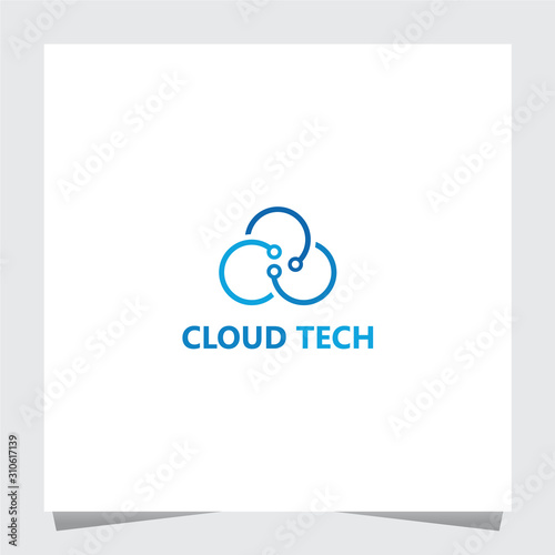 Rounded Cloud Tech Logo Inspirations Template
